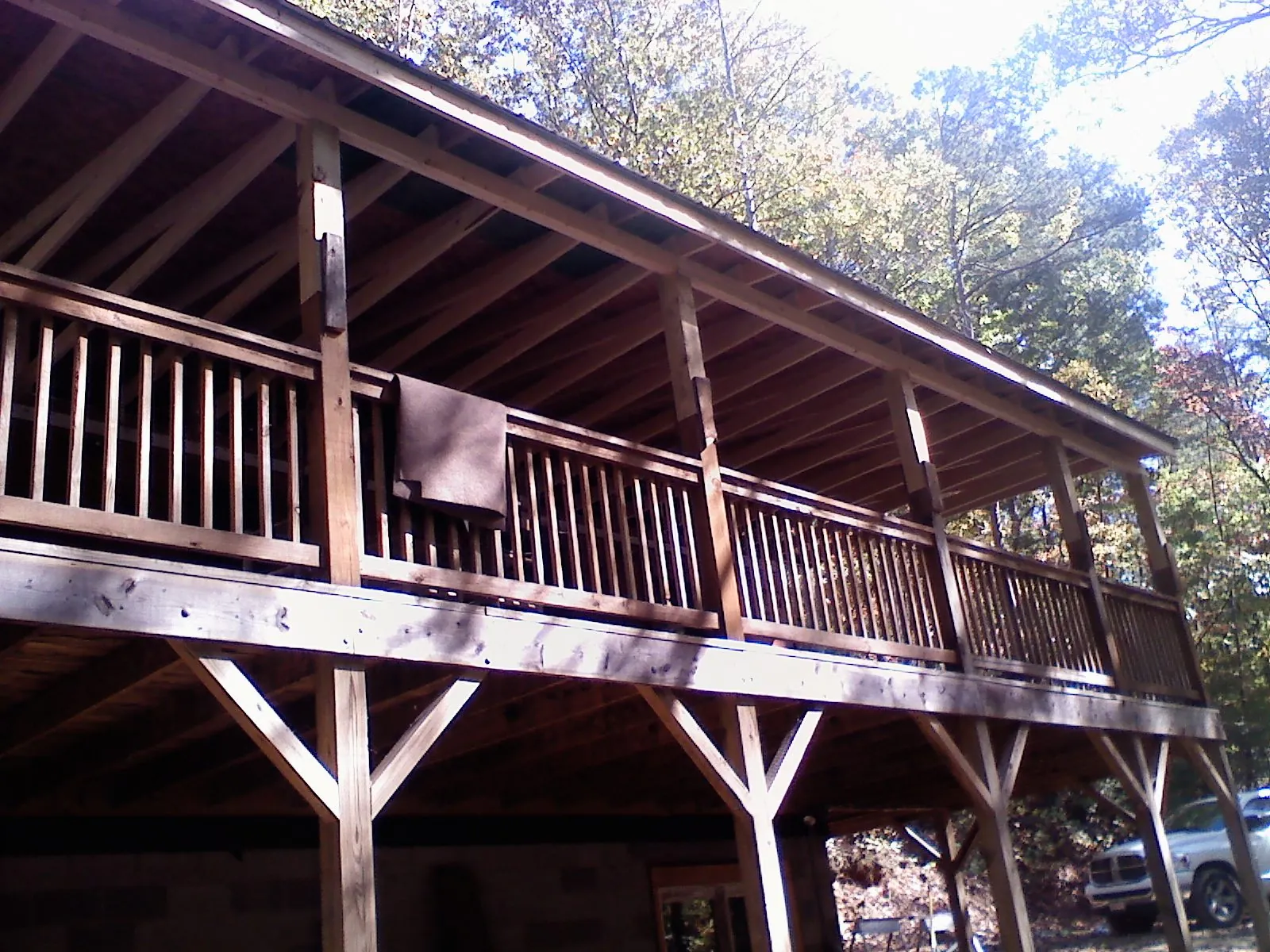 Timber framing under a new elevated porch and deck — Roof Leak Repair in Lanark by Roofing Brothers